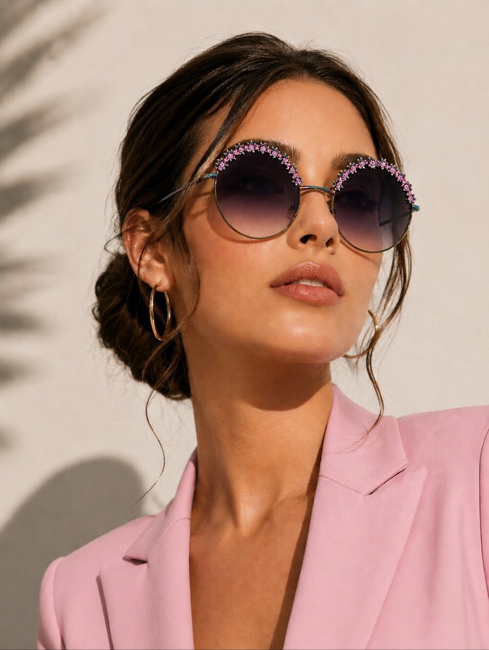 Betsey Johnson Sunglasses Round Flower Trim - NWT
